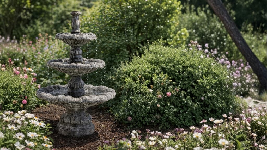 Paisaje con fuente de agua de artesanal - Fuente Viva
